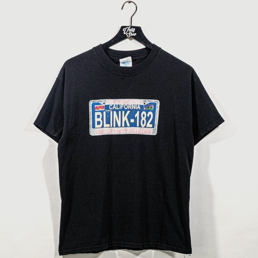 Blink 182 So Many Moms License Plate T-Shirt Large Y2K Pop Punk Rock Band